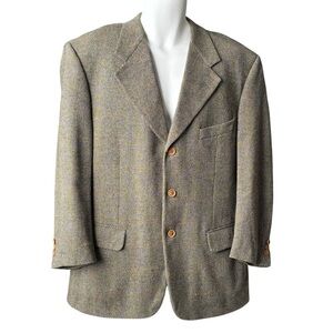 Harry Rosen J.P. Tilford by Samuelsohn Wool Cashmere Blazer 43S Tonal Brown